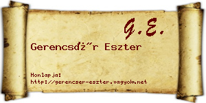 Gerencsér Eszter névjegykártya